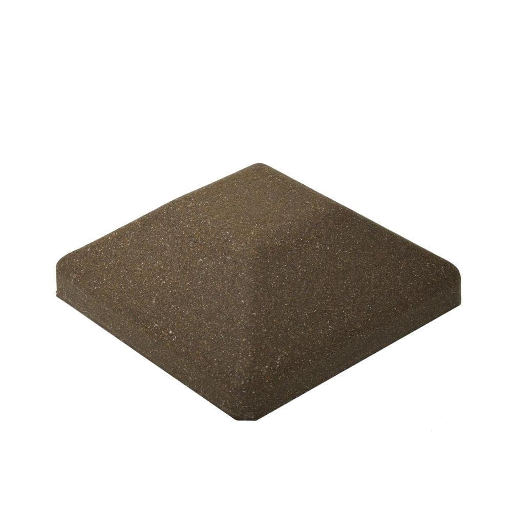 SimTek 5 in. x 5 in. EcoStone Dark Brown Composite Square Fence Post Cap