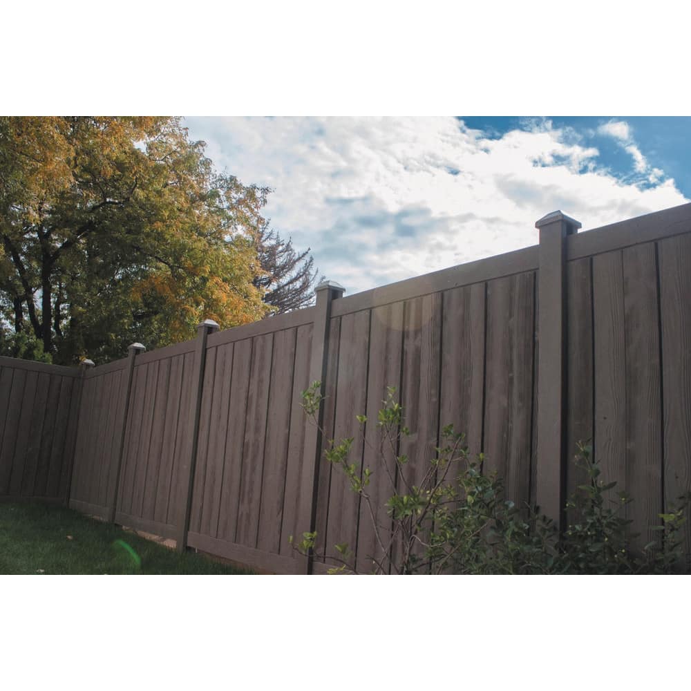 SimTek 5 in. x 5 in. EcoStone Dark Brown Composite Square Fence Post Cap