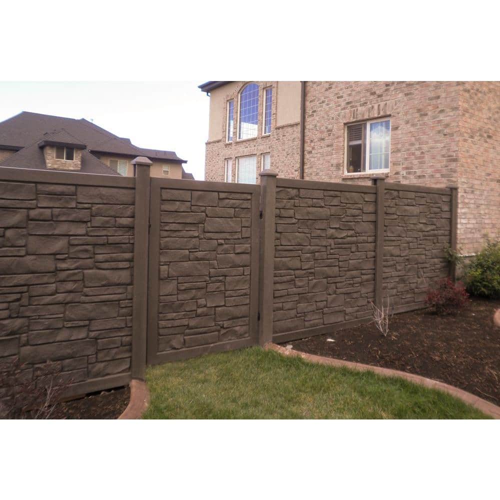 SimTek 5 in. x 5 in. x 8-1/2 ft. Dark/Walnut Brown Composite Fence Gate Post