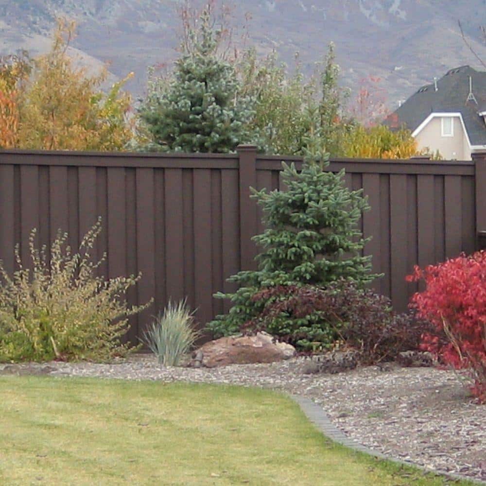 Trex Seclusions 5 in. x 5 in. x 8 ft. Woodland Brown Wood-Plastic Composite Fence Post with Crown Post Cap
