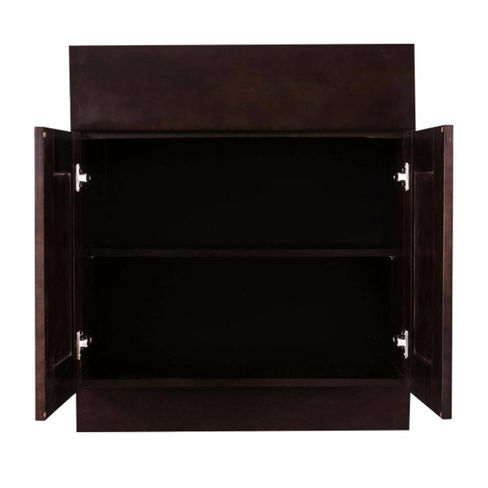 LIFEART CABINETRY Anchester Assembled 36 in. x 34.5 in. x 24 in. Base Cabinet with 2 Doors and 1 Drawer in Dark Espresso