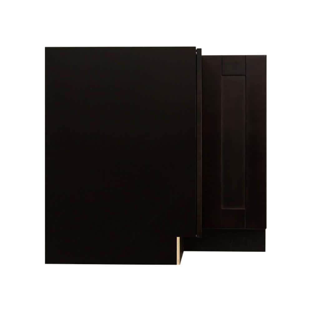 LIFEART CABINETRY Anchester Assembled 33 in. x 34.5 in. x 24 in. Base Lazy Susan Cabinet in Dark Espresso