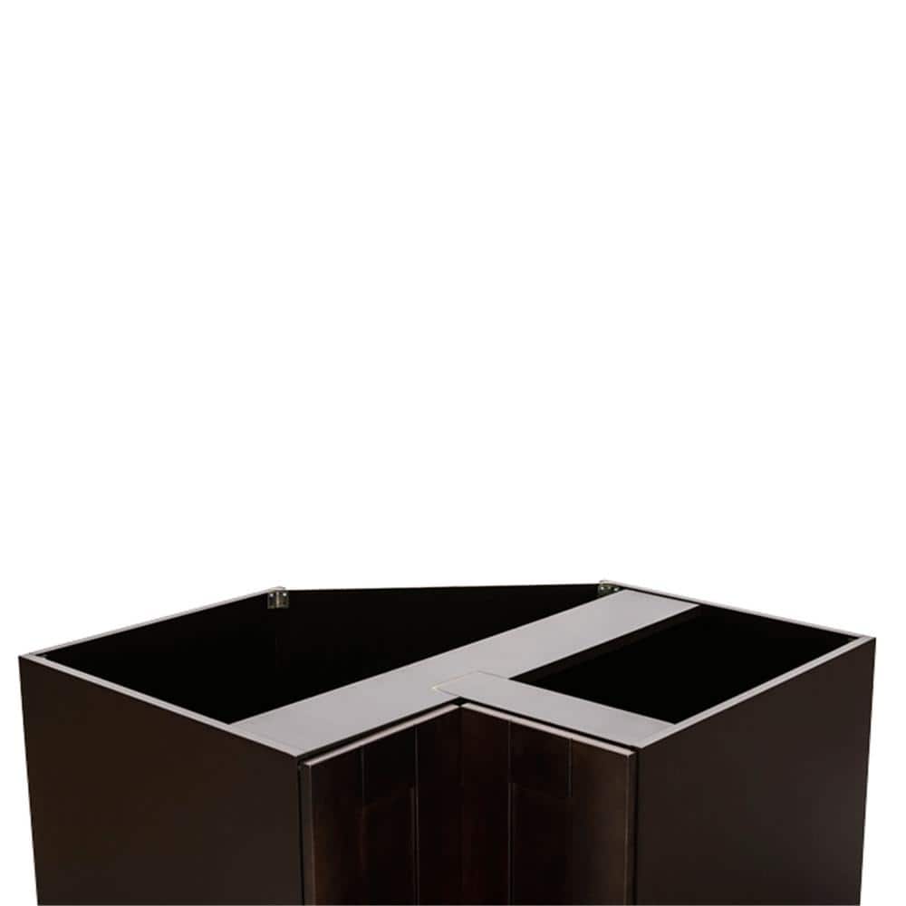 LIFEART CABINETRY Anchester Assembled 33 in. x 34.5 in. x 24 in. Base Lazy Susan Cabinet in Dark Espresso
