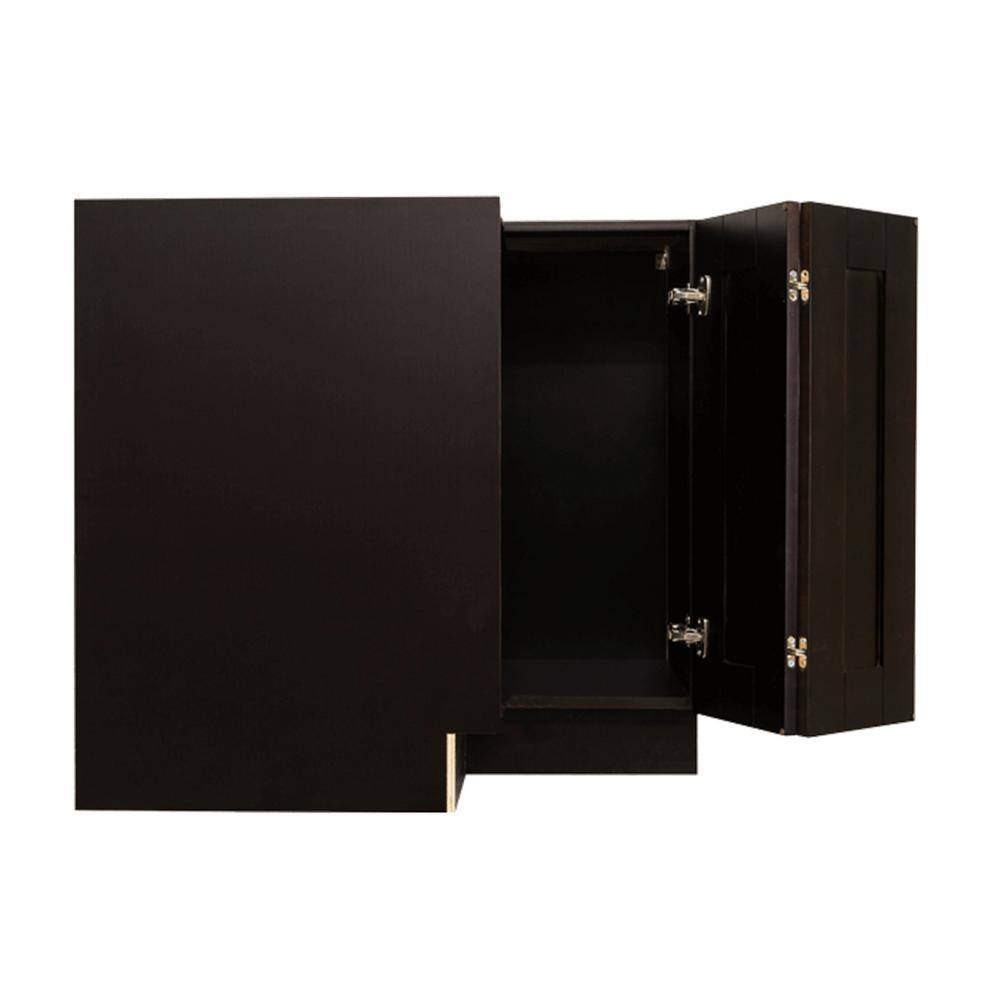 LIFEART CABINETRY Anchester Assembled 33 in. x 34.5 in. x 24 in. Base Lazy Susan Cabinet in Dark Espresso