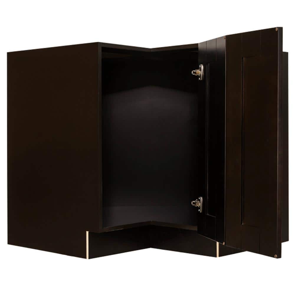 LIFEART CABINETRY Anchester Assembled 33 in. x 34.5 in. x 24 in. Base Lazy Susan Cabinet in Dark Espresso