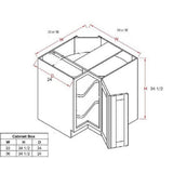 LIFEART CABINETRY Anchester Assembled 33 in. x 34.5 in. x 24 in. Base Lazy Susan Cabinet in Dark Espresso