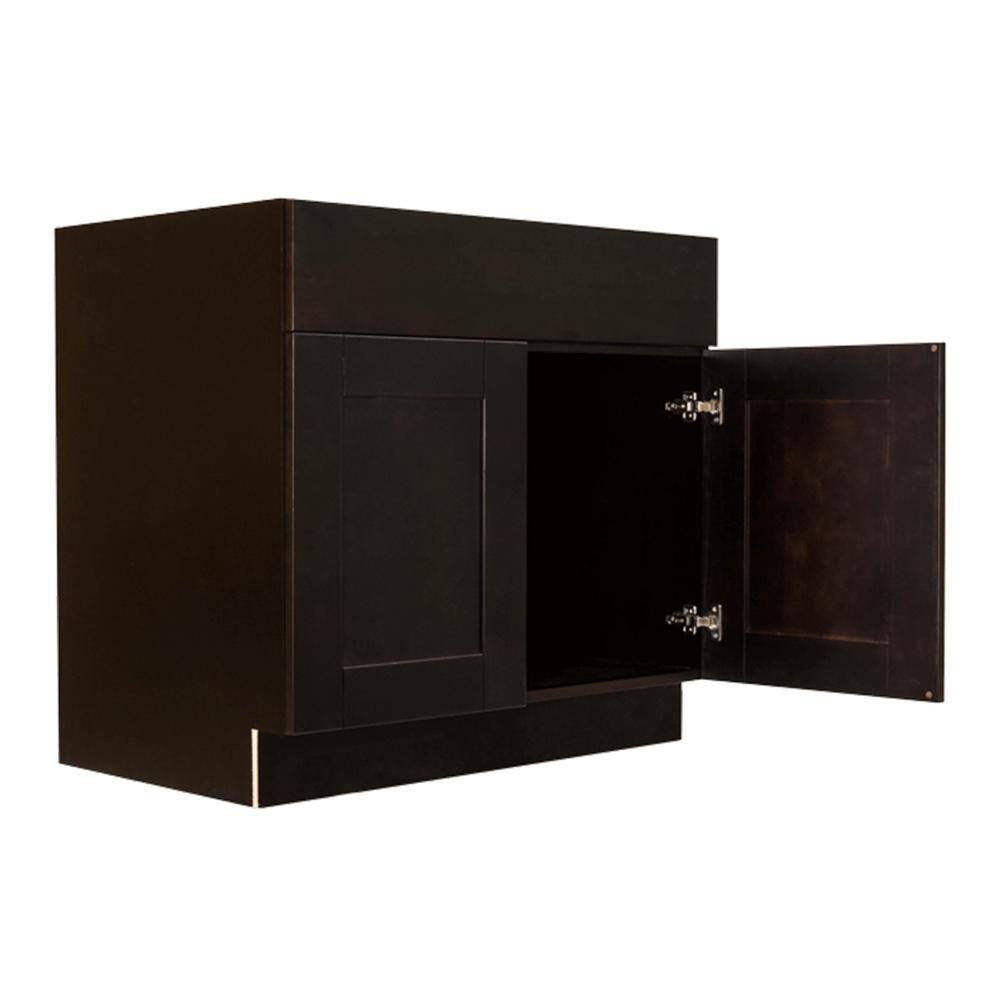 LIFEART CABINETRY Anchester Assembled 39 in. x 34.5 in. x 24 in. Sink Base Cabinet with 2 Doors in Dark Espresso