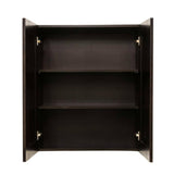 LIFEART CABINETRY Anchester Assembled 27 in. x 36 in. x 12 in. Wall Cabinet with 2 Doors 2 Shelves in Dark Espresso