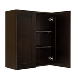 LIFEART CABINETRY Anchester Assembled 30 in. x 36 in. x 12 in. Wall Cabinet with 2 Doors 2 Shelves in Dark Espresso