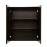 LIFEART CABINETRY Anchester Assembled 30 in. x 36 in. x 12 in. Wall Cabinet with 2 Doors 2 Shelves in Dark Espresso