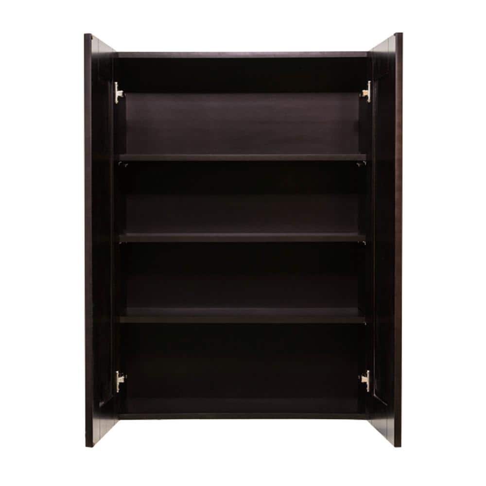 LIFEART CABINETRY Anchester Assembled 30 in. x 42 in. x 12 in. Wall Cabinet with 2 Doors 3 Shelves in Dark Espresso