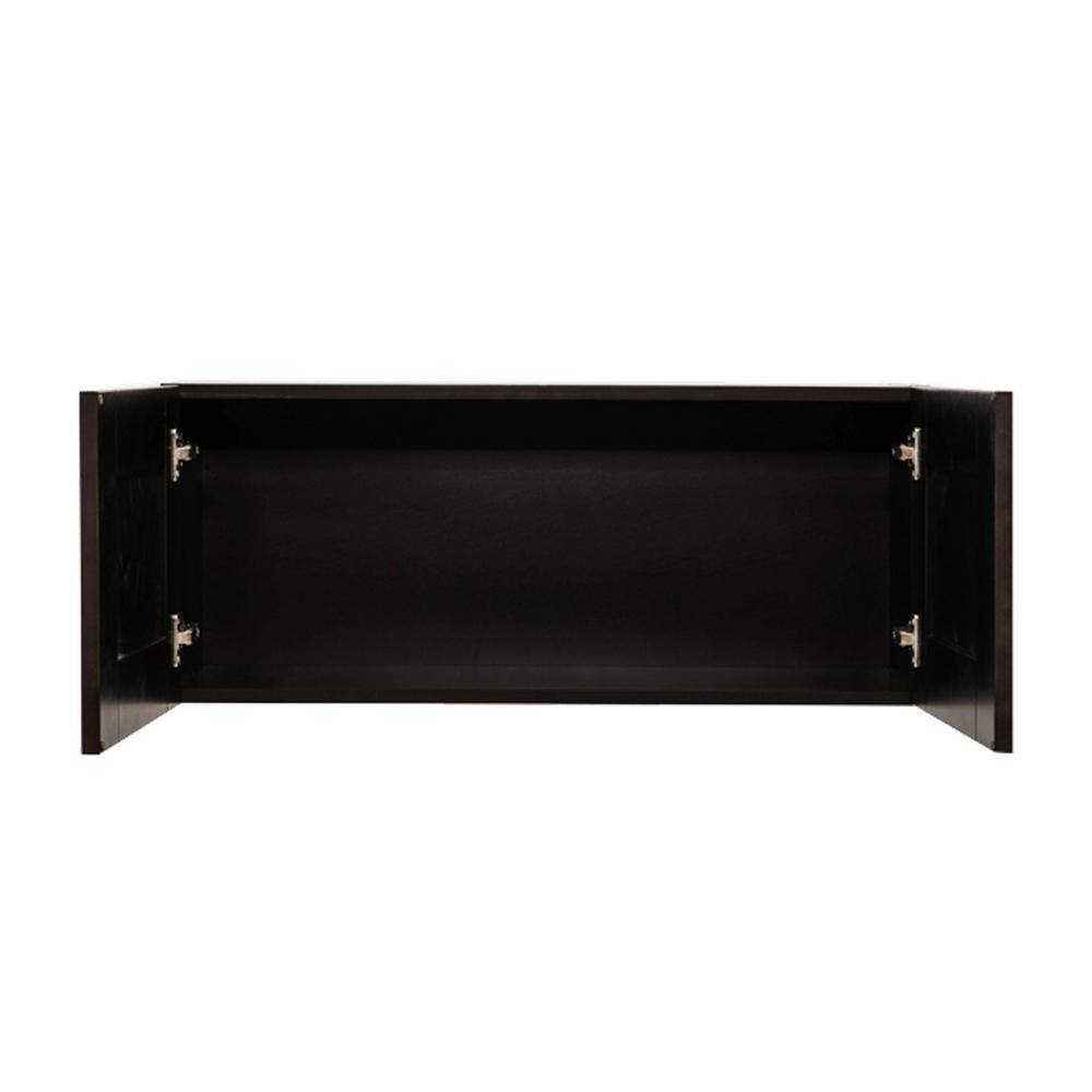 LIFEART CABINETRY Anchester Assembled 33 in. x 15 in. x 12 in. Wall Cabinet with 2 Doors No Shelf in Dark Espresso