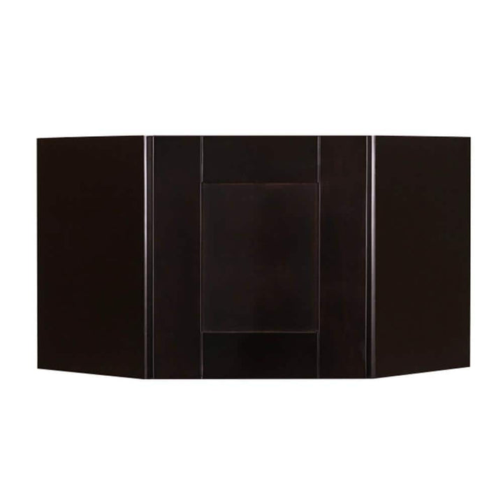 LIFEART CABINETRY Anchester Assembled 24x15x12 in. Wall Diagonal Cabinet with 1 Door in Dark Espresso