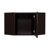 LIFEART CABINETRY Anchester Assembled 24x15x12 in. Wall Diagonal Cabinet with 1 Door in Dark Espresso
