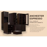 LIFEART CABINETRY Anchester Assembled 24x15x12 in. Wall Diagonal Cabinet with 1 Door in Dark Espresso