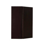 LIFEART CABINETRY Anchester Assembled 24x36x12 in. Wall Diagonal Corner Cabinet with 1 Door 2 Shelves in Dark Espresso