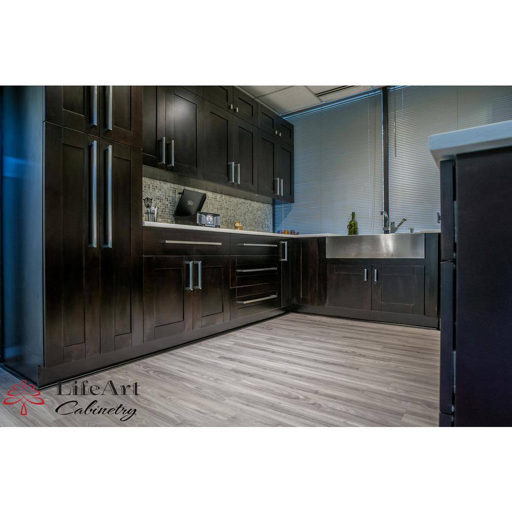 LIFEART CABINETRY Anchester Assembled 24x42x12 in. Wall Diagonal Corner Cabinet with 1 Door 3 Shelves in Dark Espresso