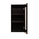 LIFEART CABINETRY Anchester Assembled 21 in. x 30 in. x 12 in. Wall Mullion Door Cabinet with 1 Door 2 Shelves in Dark Espresso