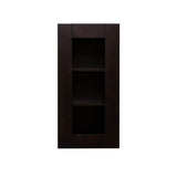 LIFEART CABINETRY Anchester Assembled 21 in. x 30 in. x 12 in. Wall Mullion Door Cabinet with 1 Door 2 Shelves in Dark Espresso
