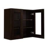 LIFEART CABINETRY Anchester Assembled 36 in. x 30 in. x 12 in. Wall Mullion Door Cabinet with 2 Doors 2 Shelves in Dark Espresso