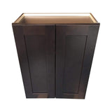 Plywell Ready to Assemble 27x30x12 in. Shaker Double Door Wall Cabinet with 2 Adjustable Shelves in Espresso