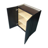 Plywell Ready to Assemble 36x36x12 in. Shaker Double Door Wall Cabinet with 2 Adjustable Shelves in Espresso