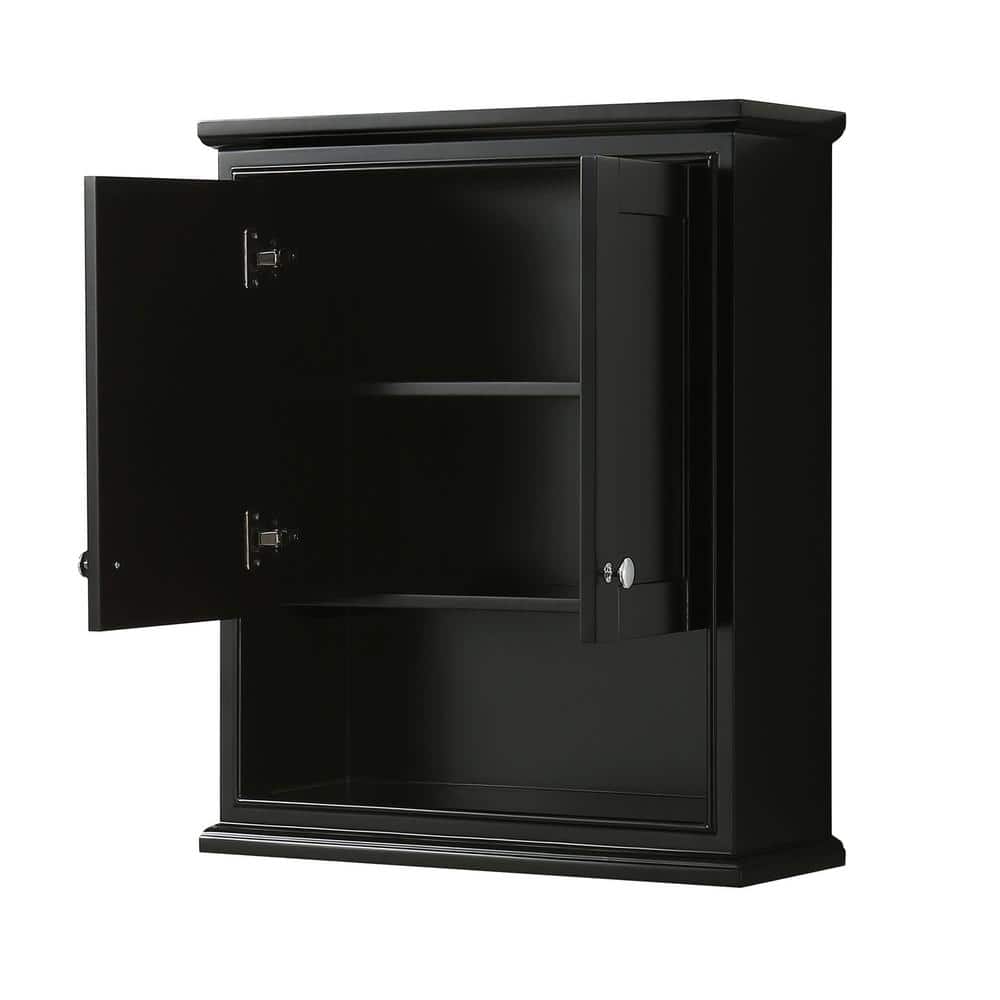 Wyndham Collection Deborah Bathroom Wall Cabinet, Dark Espresso, 25x30x9 Inches