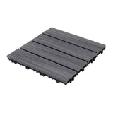 Afoxsos 1 ft. x 1 ft. Dark Gray Plastic Composite Interlocking Deck Tiles Set, All-Weather Resistant, Easy to DIY (11-Pack)