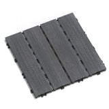 Afoxsos 1 ft. x 1 ft. Dark Gray Plastic Composite Interlocking Deck Tiles Set, All-Weather Resistant, Easy to DIY (11-Pack)