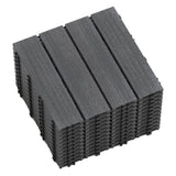 Afoxsos 1 ft. x 1 ft. Dark Gray Plastic Composite Interlocking Deck Tiles Set, All-Weather Resistant, Easy to DIY (11-Pack)