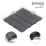 Afoxsos 1 ft. x 1 ft. Plastic Composite Deck Tile Set, All-Weather Easy to DIY and Maintain, Ash Grey (22-Pack)