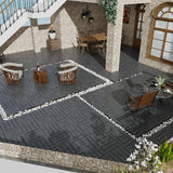 Afoxsos 1 ft. x 1 ft. Plastic Composite Deck Tile Set, All-Weather Easy to DIY and Maintain, Ash Grey (22-Pack)