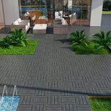 Afoxsos 1 ft. x 1 ft. Plastic Composite Deck Tile Set, All-Weather Easy to DIY and Maintain, Ash Grey (22-Pack)