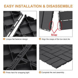 Afoxsos 12 ft. x 12 ft. Plastic Interlocking Deck Tiles Waterproof in Dark Gray (9 Per Pack)