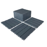 1 ft. x 1 ft. 4-Slate Composite Deck Tile in Dark Gray for Outdoor Flooring All Weather Use (44 Per Box)