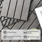 1 ft. x 1 ft. Composite Deck Tile Patio Interlocking Deck Tiles for Balcony Porch Backyard in Dark Gray (Pack of 9)