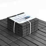 1 ft. x 1 ft. Composite Deck Tile Patio Interlocking Deck Tiles for Balcony Porch Backyard in Dark Gray (Pack of 9)