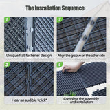 1 ft. W x 1 ft. L Square Plastic Patio Interlocking Deck Tile in Dark Gray All Weather for Balcony (Pack of 9)