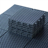 1 ft. W x 1 ft. L Square Plastic Patio Interlocking Deck Tile in Dark Gray All Weather for Balcony (Pack of 9)