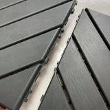 1 ft. x 1 ft. Patio Plastic Interlocking Square Waterproof Deck Tile in Dark Gray (44-Pack) for Poolside Backyard