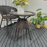 1 ft. x 1 ft. Patio Plastic Interlocking Square Waterproof Deck Tile in Dark Gray (44-Pack) for Poolside Backyard