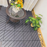 1 ft. x 1 ft. Patio Plastic Interlocking Square Waterproof Deck Tile in Dark Gray (44-Pack) for Poolside Backyard