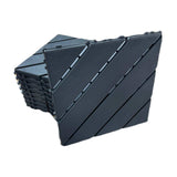 1 ft. x 1 ft. Patio Plastic Interlocking Square Waterproof Deck Tile in Dark Gray (44-Pack) for Poolside Backyard