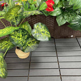 1 ft. x 1 ft. Patio Plastic Interlocking Square Waterproof Deck Tile in Dark Gray for Poolside Backyard (44-Pack)