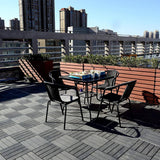 1 ft. x 1 ft. Patio Plastic Interlocking Square Waterproof Deck Tile in Dark Gray for Poolside Backyard (44-Pack)