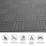 1 ft. x 1 ft. Wood Plastic Composite Deck Tile in Dark Gray, Resist Rust, Water, Easy to DIY and Maintain(20 per Case)