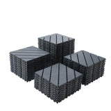 11.8 in.x 11.8 in. Square Plastic Interlocking Deck Tiles, Dark Gray (44-Pack)