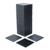 11.8 in.x 11.8 in.Square Plastic Interlocking Deck Tiles, Dark Gray (44-Pack)