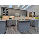 LIFEART CABINETRY Lancaster Gray Plywood Shaker Stock Assembled Base Blind Corner Kitchen Cabinet 39 in. W x 34.5 in. H x 24 in. D