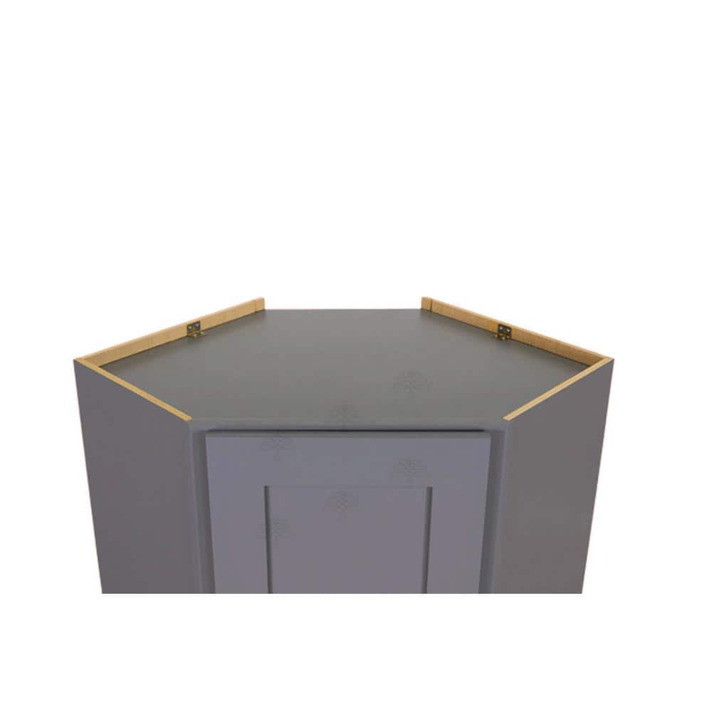 LIFEART CABINETRY Lancaster Gray Plywood Shaker Stock Assembled Wall Diagonal Corner Kitchen Cabinet 24 in. W x 36 in. H x 12 in. D